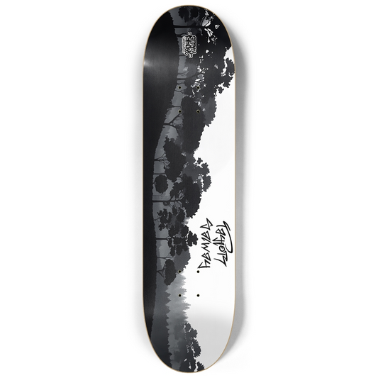 black and white pro secretly followed skateboard. taylor salway