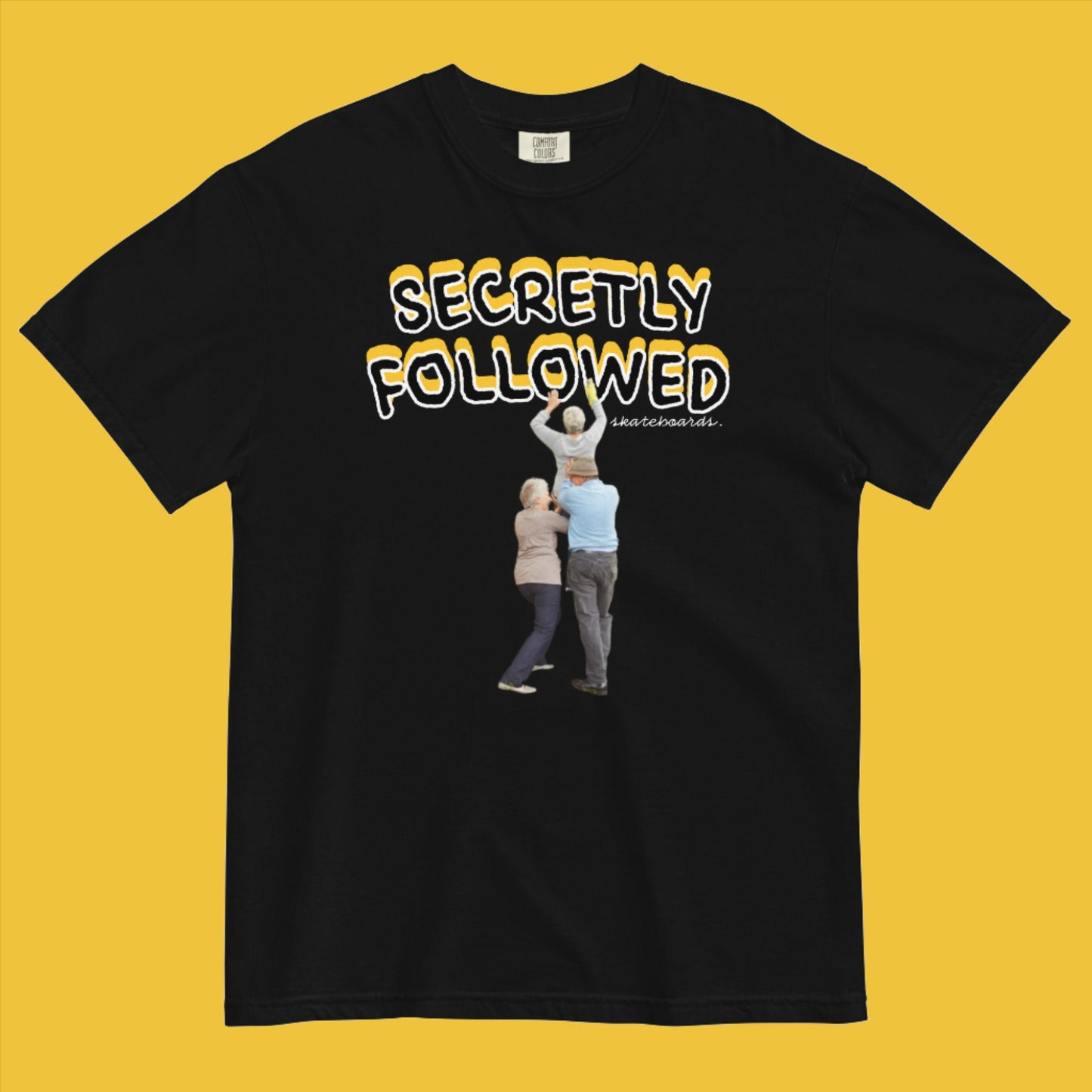 SECRETLY FOLLOWED SKATEBOARDS heavyweight t-shirt